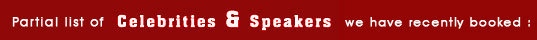 partial list of celebrities & speakers
