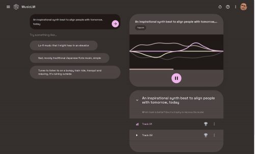 Screenshot of AI Music tool