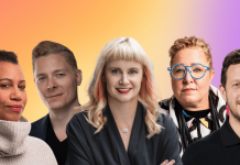 8 Leading Tech Speakers to Elevate Your AI Conversation Artificial intelligence speakers with a colorful gradient background